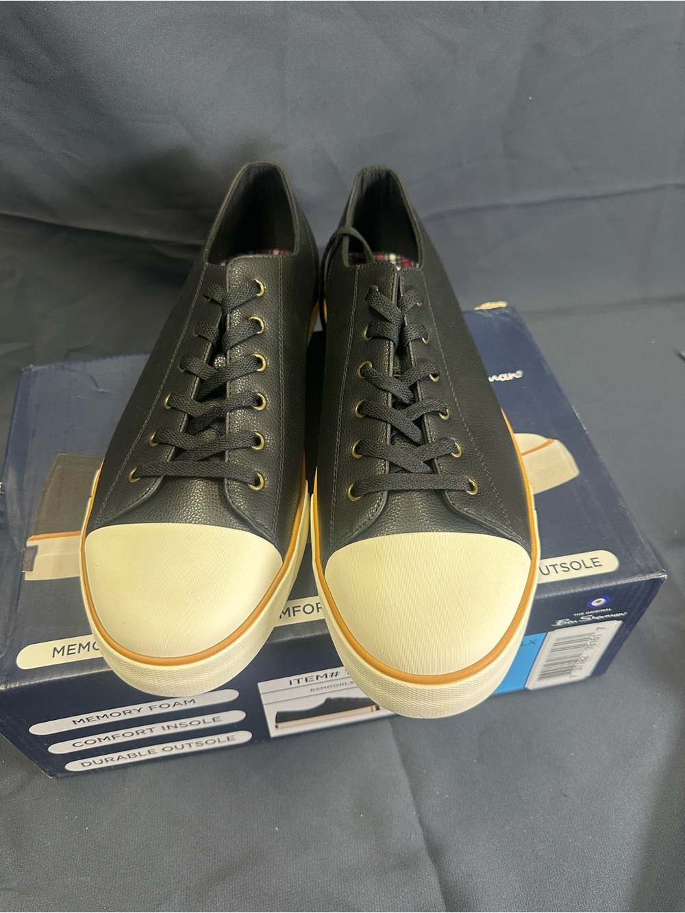 Ben Sherman Black Sneakers with Cream Toe Cap